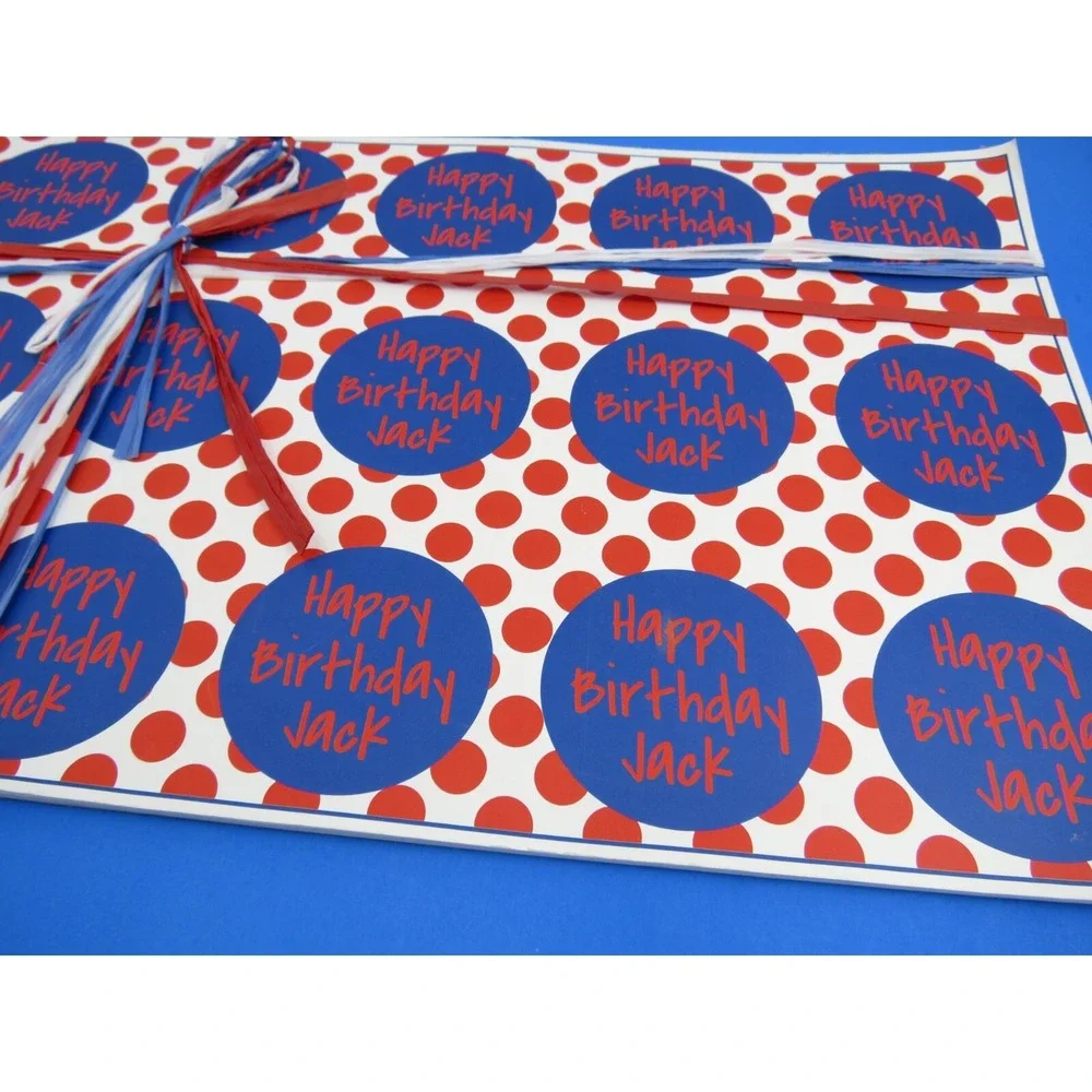 Ann Page Happy Birthday Jack Party Placemat 24 Pack Red White Blue USA Made